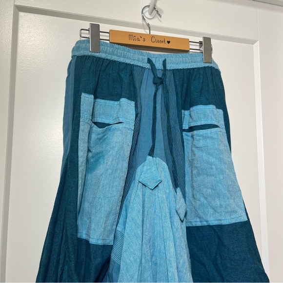 ARK IMPORT - High-Low Boho Skirt - Turquoise Blue - Women’s M/L - Picture 2 of 9